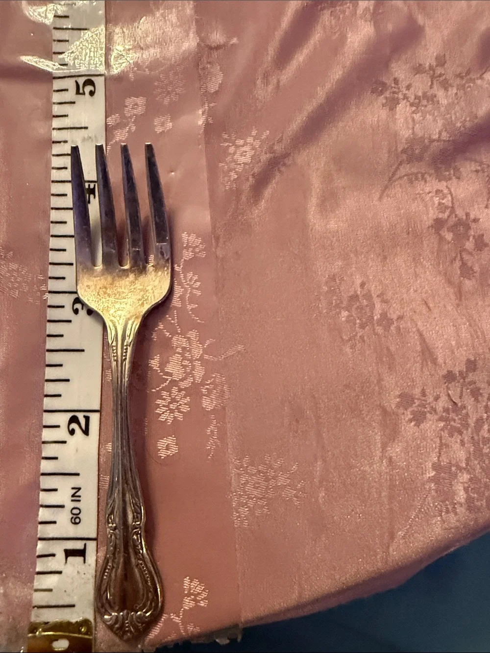 Mini Silver plated, vintage Ornate Handle  Fork